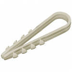 Дюбель-хомут нейлоновый для крепления кабеля 11-18мм, белый, Хортъ, упаковка 100 шт (60451-0)