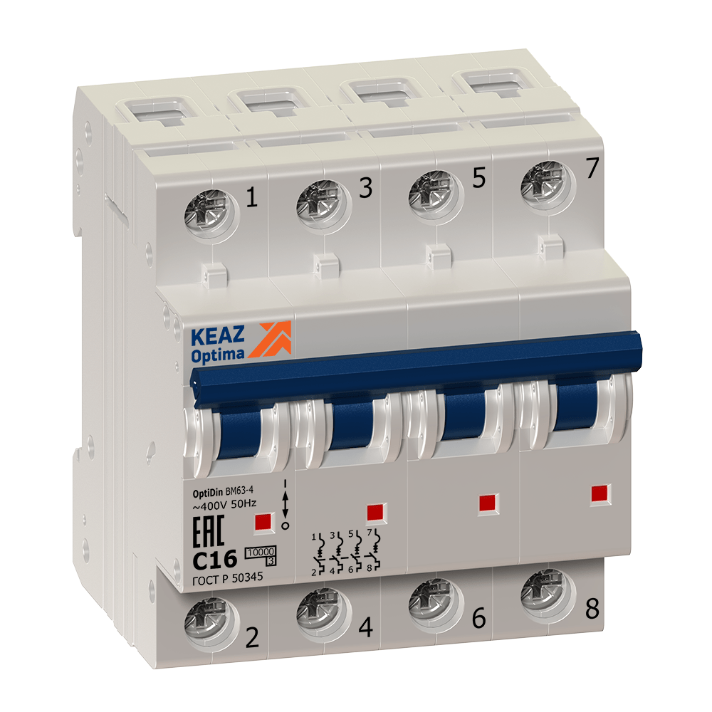 Автоматический выключатель 4П, C32, 32А, 6кА, КЭАЗ OptiDin (260892) –  купить по низкой цене в Москве