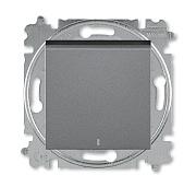 Выключатель одноклавишный LEVIT скрытой установки 10А с подсветкой схема 1а механизм с накладкой сталь / дымчатый чёрный 2CHH590146A6069 ABB