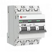 Автоматический выключатель EKF ВА 47-63 C50 PROxima, 50А, трехполюсный, 4.5кА (mcb4763-3-50C-pro)