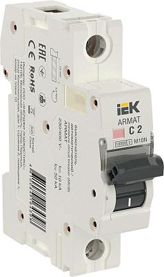 Автоматический выключатель IEK ARMAT, C2, 2 А, однополюсный, 10 кА (AR-M10N-1-C002)
