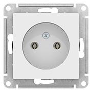 Розетка одинарная, без заземления, без шторок, 16А, белая, Schneider Electric (ATN000141)