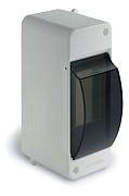 Щит распределительный навесной Tplast КМПн 2 модуля, УПМ, прозрачная черная дверь, пластиковый (LX40002-PWHD)