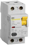 Выключатель дифференциального тока (УЗО) IEK ВД1-63, 25А, 100 мА, AC, двухполюсный, однофазный (MDV10-2-025-100)