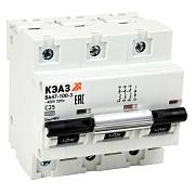 Автоматический выключатель модульный ВА47-100 3П С16А УХЛ3 (10кА) КЭАЗ (318138)