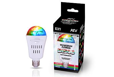 Лампа светодиодная 4Вт Е27 A60 230В проекционная со сменными паттернами RGB DISCO 32453 9 REV