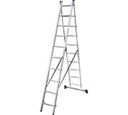 Двухсекционная алюминиевая лестница 2х10 (до 150кг) рабочая высота 5,65м Новая высота (1220210)
