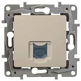 Розетка компьютерная RJ45 Legrand Etika, одинарная, слоновая кость (672341)