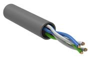 Витая пара неэкранированная U/UTP кат.5e 2x2x0,51 (24 AWG) PVC Серая одножильная внутренняя LC1-C5E02-111 ITK (2м), кусок продается целиком