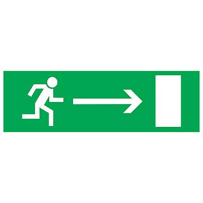 Знак безопасности "Направление к эвакуационному выходу направо", 100х300мм, Rexant (56-0027)
