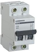 Автоматический выключатель GENERICA, C25, 25 А, двухполюсные, IEK (MVA25-2-025-C)