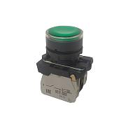 Кнопка КМЕ4611мЛ-24В-зеленый-1но+1нз-цилиндр-индикатор-IP65 КЭАЗ (291156)