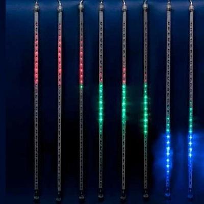 Гирлянда Занавес Метеор 2*0,5м 240Led 8 подвесов мульти свет прозрач провод 1,5м соединяемый IP44 ULD-E2405 11122 Uniel