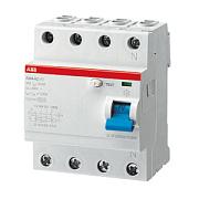 Выключатель дифференциального тока (УЗО) ABB F204, 63А, 100 мА, AC, четырехполюсный, трехфазный (2CSF204001R2630)