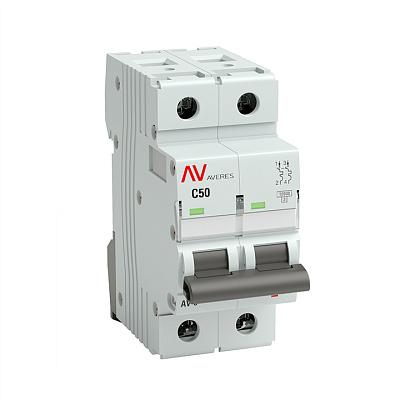 Автоматический выключатель 2П C 50А 10кА AV-10 EKF AVERES (mcb10-2-50C-av)