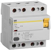 Выключатель дифференциального тока (УЗО) IEK ВД1-63, 25А, 100 мА, AC, четырехполюсный, трехфазный (MDV10-4-025-100)