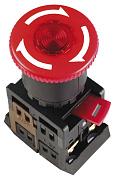 Кнопка управления красная, с фиксацией, гриб, с подсветкой неон, IEK (BBG40-ANE-K04)