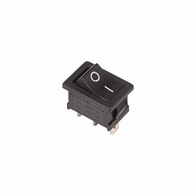 Выключатель клавишный Mini, 6А, 3 контакта, ON-ON, черный, REXANT (36-2130)