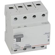 Выключатель дифференциального тока (УЗО) Legrand RX3, 25А, 30 мА, AC, четырехполюсный, трехфазный (402062)