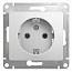 Розетка одинарная Schneider Electric Glossa, с заземлением, без шторок, белая, 16А (GSL000143)