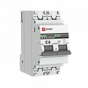 Автоматический выключатель EKF PROxima ВА 47-63 C6, 6А, двухполюсный, 4.5кА (mcb4763-2-06C-pro)