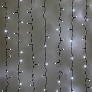Гирлянда Занавес "Светодиодный Дождь" 2,5x2м, свечение с динамикой, прозрачный провод, 230В, белый (235-055)