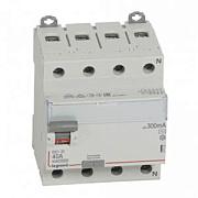 Выключатель дифференциального тока (УЗО) Legrand DX3, 40А, 300 мА, AC, четырехполюсный, трехфазный (411723)