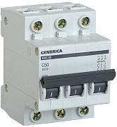 Автоматический выключатель GENERICA, C50, 50 А, трехполюсные, IEK (MVA25-3-050-C)