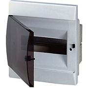 Щит распределительный встраиваемый ABB UNIBOX ЩРв-П, 8 модулей, прозрачная дымчатая дверь, с клеммниками, пластиковый (1SL0510A06)