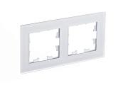 Рамка на 2 поста Schneider Electric AtlasDesign NATURE, матовое стекло, белая (ATN330102)
