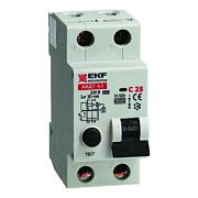 Дифференциальный автомат EKF АВДТ-63, 25А, C25, двухполюсный, электромеханический тип (DA63-25-30)