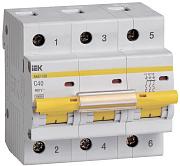 Автоматический выключатель IEK ВА 47-100 C40, 40А, трехполюсный, 10кА (MVA40-3-040-C)