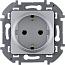 INSPIRIA алюминий Розетка 1-я с з/к 16А 250В 673722 /уп.10шт/ Legrand