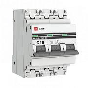 Автоматический выключатель EKF ВА 47-63 C10, 10А, трехполюсный, 4.5кА (mcb4763-3-10C-pro)