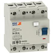 Выключатель дифференциального тока (УЗО), 4П, 25А, 30мА, КЭАЗ OptiDin (254201)