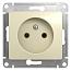 Розетка одинарная Schneider Electric Glossa, без заземления, без шторок, бежевая, 16А (GSL000241)