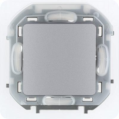 Переключатель одноклавишный INSPIRIA скрытой установки IP44 10A проходной 250В схема 6 алюминий 673672 Legrand