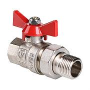 Кран шаровой со сгоном, 1 1/4", ВР/НР, бабочка, VALTEC BASE (VT.227.N.07)