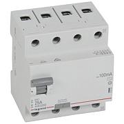 Выключатель дифференциального тока (УЗО) Legrand RX3, 25А, 100 мА, AC, четырехполюсный, трехфазный (402066)