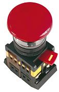 Кнопка управления AEAL22, красная, с фиксацией, Гриб 22мм, 1з+1р, IEK (BBG60-AEAL-K04)