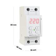 Реле контроля напряжения, однофазное, с дисплеем, 420В, 40А, RBUZ (D2-40 red)