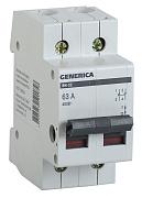 Выключатель нагрузки модульный GENERICA MNV15-2-063, двухполюсный, 63 А, IEK (MNV15-2-063)