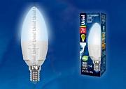 Светодиодная лампа Uniel 7Вт, LED-C37 7W/NW/E14/FR PLP01WH Е14 (UL-00002411)