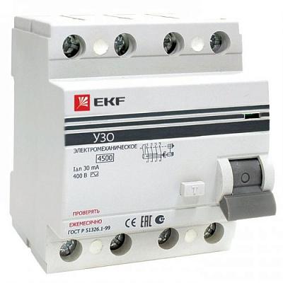 Выключатель дифференциального тока (УЗО) EKF PROxima ВД-100, 40А, 30 мА, AC, четырехполюсный, трехфазный (elcb-4-40-30-em-pro)
