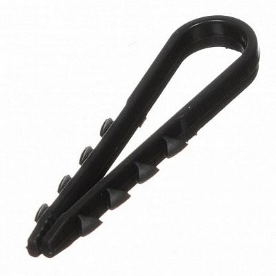 Дюбель-хомут нейлоновый для круглого кабеля 5-10 черный, Fortisflex, упаковка 100шт (59544)