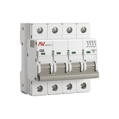 Выключатель автоматический 63А 4П четырехполюсный C 6kA AV-6 AVERES mcb6-4-63C-av EKF