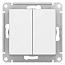 Переключатель двухклавишный 10АХ AtlasDesign, белый, Schneider Electric (ATN000165)