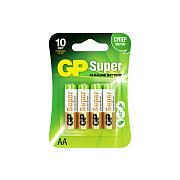 Батарейки алкалиновые АA, GP Super Alkaline 15А (GP 15A-2CR4 40/320), продаются по 4шт
