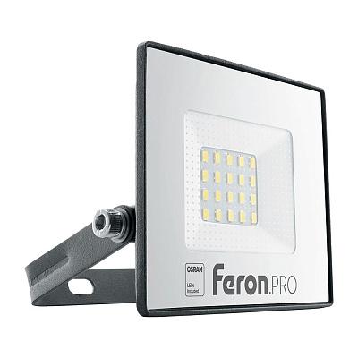 Прожектор светодиодный OSRAM LL-1000 20Вт, 6400K, 1600Лм, IP65, черный, Feron Pro (41538)