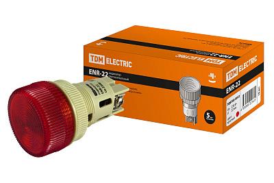 Лампа сигнальная ENR-22 d22мм красный неон/230В цилиндр TDM (SQ0702-0012)